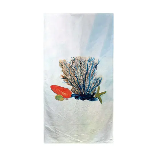 Betsy Drake Coral & Shells Beach Towel Multicolor {1}