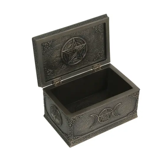 Gaia Greek Mother Earth Goddess Bronze Finished Trinket Box {3}
