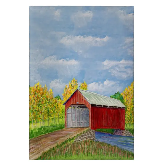 Betsy Drake Covered Bridge Guest Towel {1}