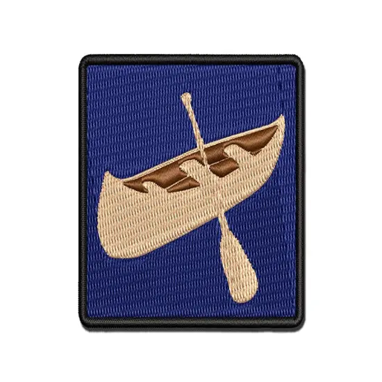 Canoe Water Boat with Paddle Multi-Color Embroidered Iron-On or Hook & Loop Patch Applique {1}