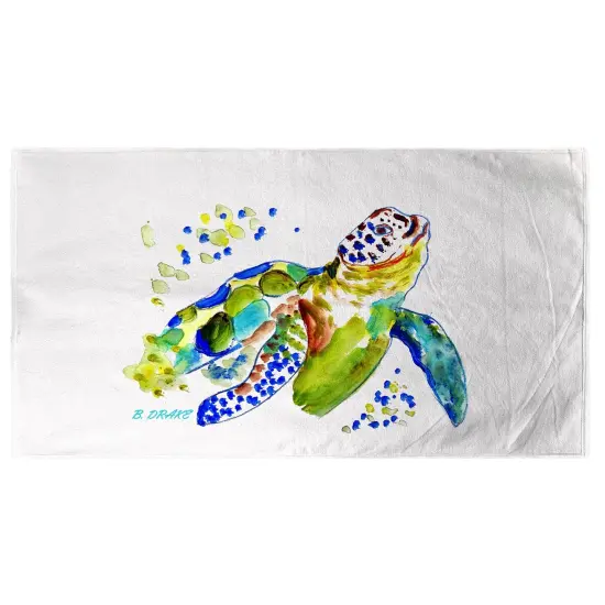 Betsy Drake Baby Sea Turtle Beach Towel Multicolor {1}