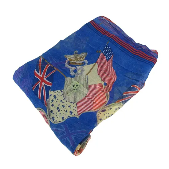 Lightweight Gauze US/UK Flags Pirate Fashion Scarf {4}