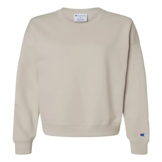 Champion&reg; Women's Powerblend Crewneck Long Sleeve Sweatshirt Sand {1}