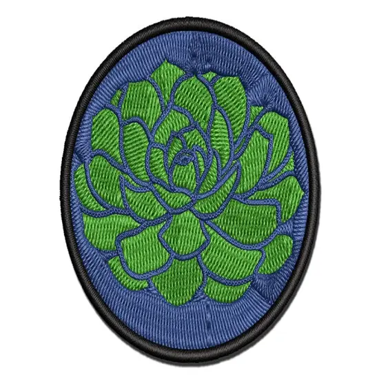 Echeveria Elegans Succulent Plant Mexican Snow Ball Multi-Color Embroidered Iron-On or Hook & Loop Patch Applique {1}