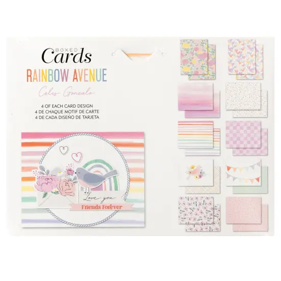 American Crafts A2 Cards W/Envelopes (4.375"X5.75") 40/Box-Rainbow Avenue {2}