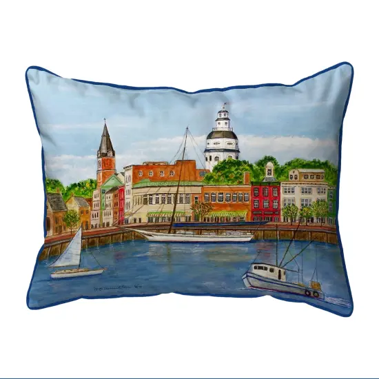 Betsy Drake Annapolis City Dock Extra Large 20 X 24 Indoor / Outdoor Pillow {1}