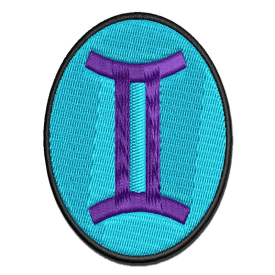 Gemini Horoscope Astrological Zodiac Sign Multi-Color Embroidered Iron-On or Hook & Loop Patch Applique {1}