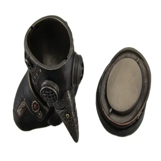 Steampunk Plague Doctor Antique Bronze Finish Trinket Box {3}