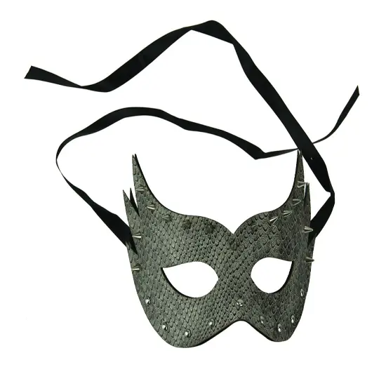 Andromeda Adult Masquerade Spiked Leather Eye Mask {7}