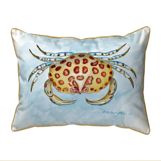 Betsy Drake Calico Crab Small Outdoor/Indoor Pillows 11 X 14 {1}