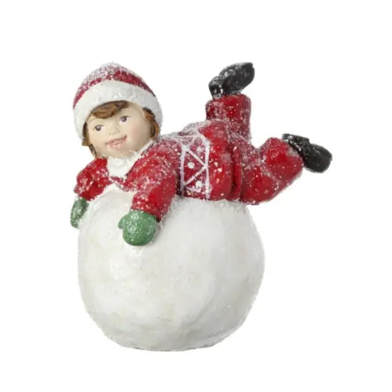 3.5" Child on Snowball Ornament &ndash; Charming Christmas Decoration for Festive Cheer {1}