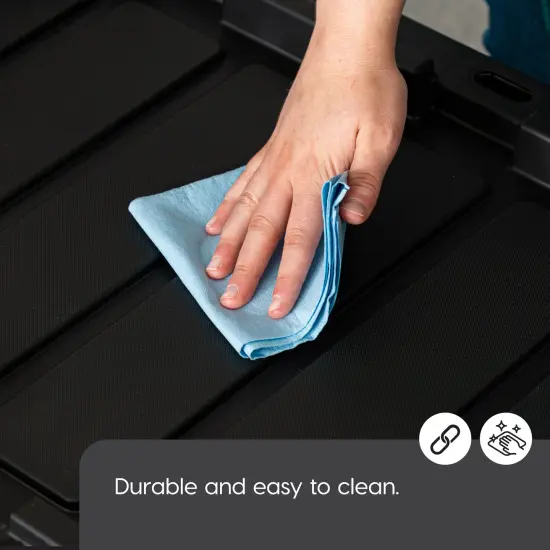 IRIS USA 11.5Gal Heavy-Duty Storage Plastic Bin Tote Container for Garage with Durable Lid Black {2}