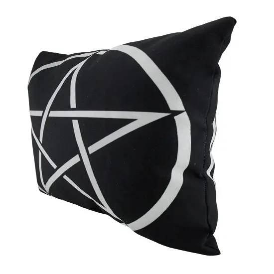 Black and White Pentacle Symbol 18 Inch Indoor / Outdoor Throw Pillow {3}