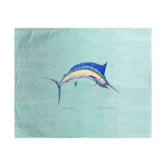 Betsy Drake Blue Marlin on Teal Beach Towel {1}