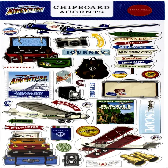 Carta Bella Our Travel Adventure Chipboard Accents {1}