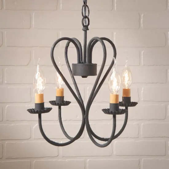 Small Georgetown Chandelier in Textured Black {3}