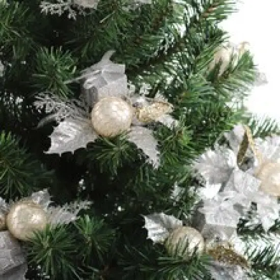 Set of 12: Traditional Silver Glitter Picks with Gift Box, Dove Bird, & Ornament Ball | Festive Holiday Decor | Trees, Wreaths, & Garlands | Christmas Picks | Home & Office Decor - 2024 Christmas Collection, Floral Home by Artificial Flowers {2}