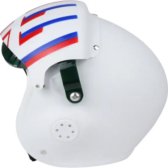 Adult's White Top Gun Pilot Helmet With Stickers Costume Accessory {3}