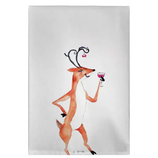 Betsy Drake Drunk Deer Guest Towel {1}