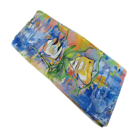 Betsy Drake Angelfish Print Polyester Fashion Scarf 70 X 20 In. {3}