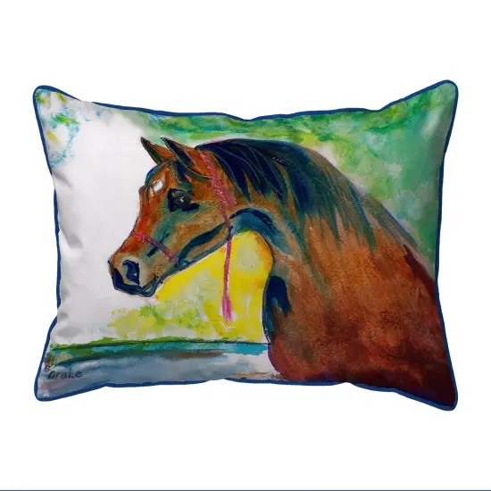 Betsy Drake Prize Horse Extra Large 20 X 24 Indoor / Outdoor Pillow {1}