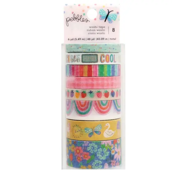 Pebbles Cool Girl Washi Tape 8/Pkg-Gold Foil {1}