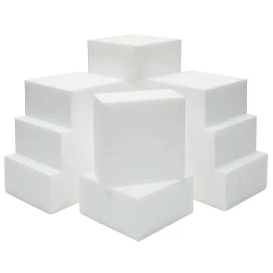 12-Pack Sculpting Foam Blocks for DIY Arts and Craft, White, 4 x 4 x 2" {1}