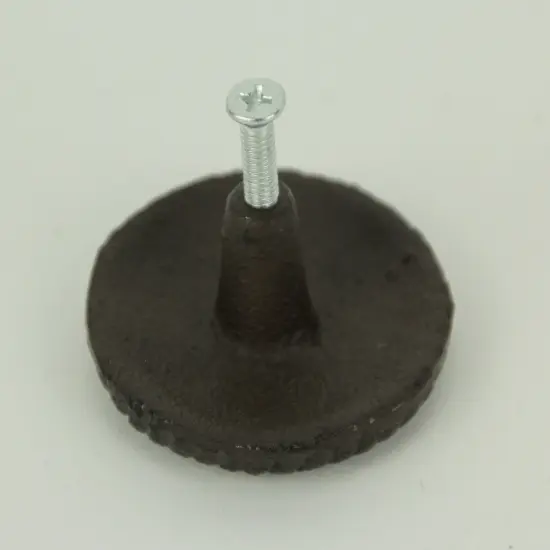 Brown Cast Iron Fleur De Lis Round Cabinet Knobs or Drawer Pulls Set of 12 {4}