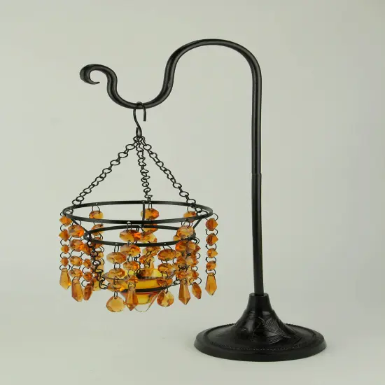 Glass Beaded Chandelier Votive Candle Holder On Stand Table Centerpiece {5}