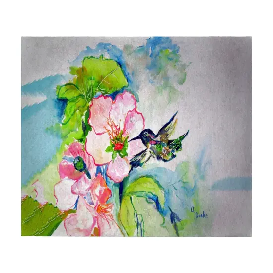 Betsy Drake Hummingbird and Hibiscus 30 X 50 Inch Comfort Floor Mat {1}