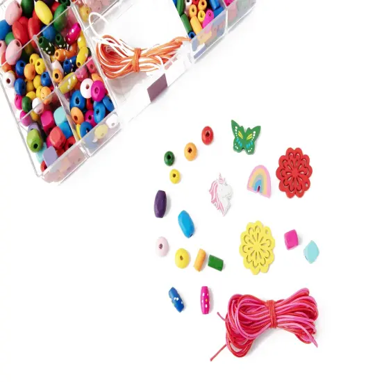 CousinDIY Colorful Wood Bead Set-350/Pkg {4}