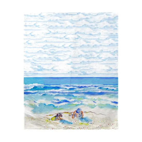 Betsy Drake Playing in the Sand Beach Towel Multicolor {1}