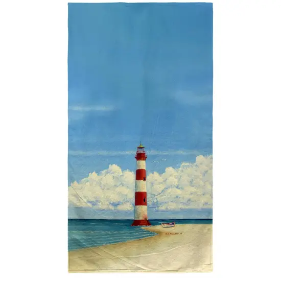 Betsy Drake Morris Island Lighthouse, SC Beach Towel Multicolor {1}