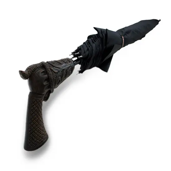 50 in. Peacemaker Handle Black Auto Open Stick Umbrella {1}