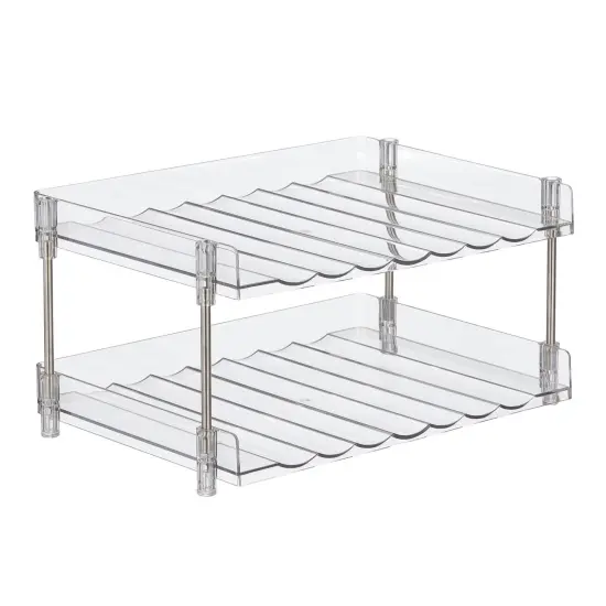 mDesign Free-Standing Stackable 2-Tier Water/Wine Bottle Holder {4}