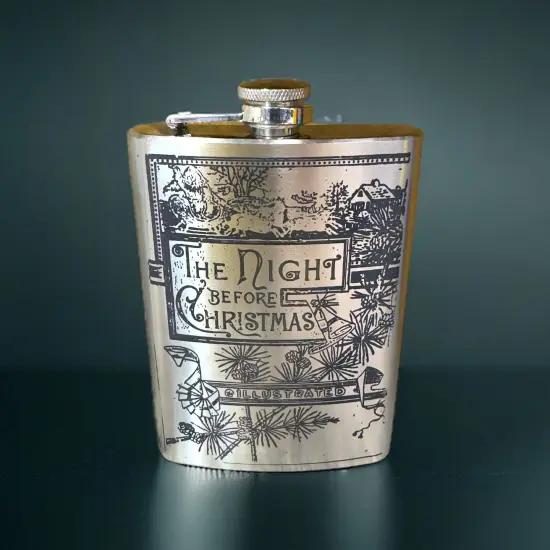 8oz Night Before Christmas Stainless Steel Flask {2}