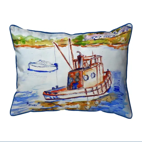Betsy Drake Rusty Boat Extra Large 20 X 24 Indoor / Outdoor Pillow {1}