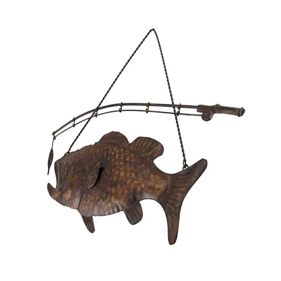 Rustic Finish Largemouth Bass Metal Wall Hanging {3}