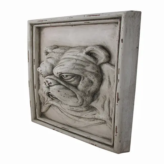 White Bulldog Resin Wall Plaque {3}