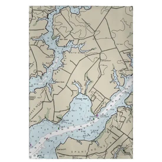 Betsy Drake Chester River, MD Nautical Map Guest Towel {1}