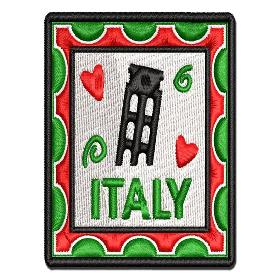 Italy Passport Travel Multi-Color Embroidered Iron-On or Hook & Loop Patch Applique {1}