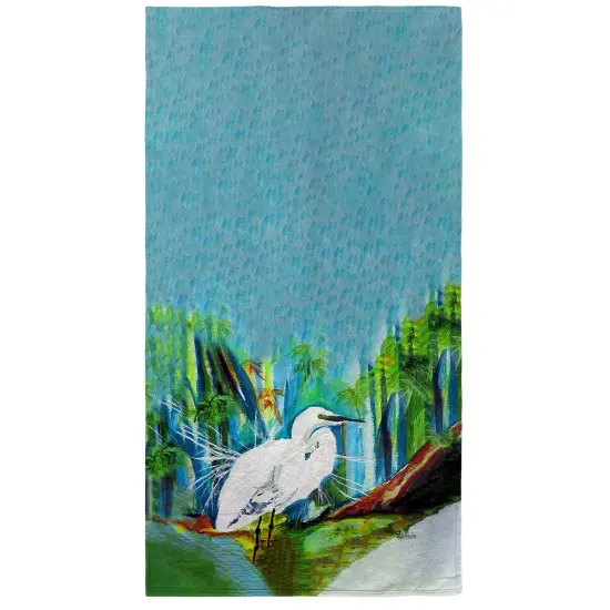 Betsy Drake Acrylic Egret Beach Towel Multicolor {1}