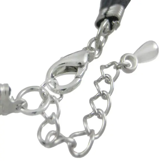 Rhinestone Crowned Winged Heart Cord Bracelet {4}