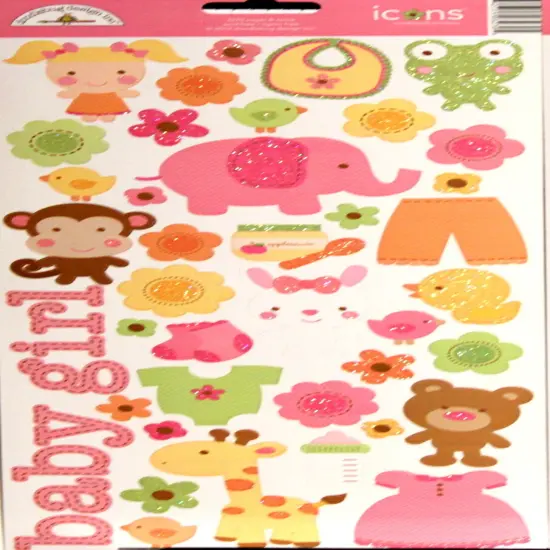 Doodlebug Designs Sugar & Spice Glitter Icons Cardstock Stickers {1}