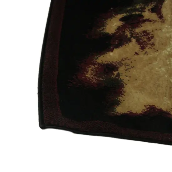 Black Flaming Evil Skull 5 X 7 inch Area Rug with Red Border {3}