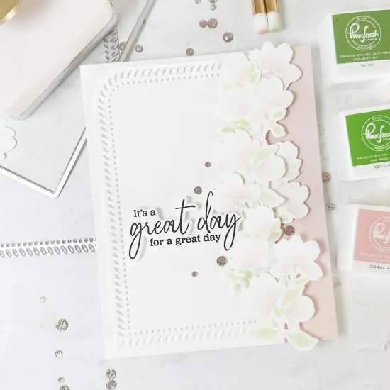 Pinkfresh Studio Stencils 4"X9" 4/Pkg-Artistic Magnolias Layering {5}