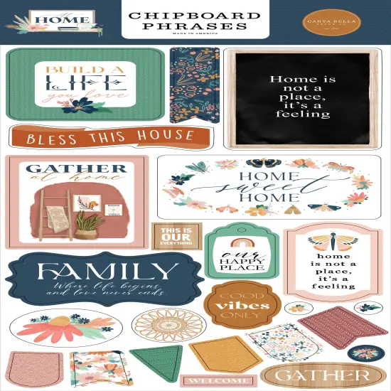 Carta Bella Chipboard 6"X13"-Phrases, At Home {1}