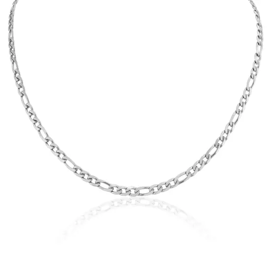 Stainless Steel Figaro Chain Necklace {4}
