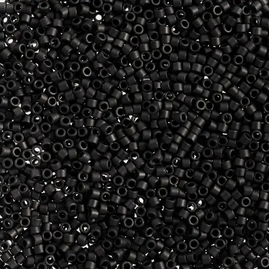 Miyuki Delica 50g Matte Glass Beads, 11/0 Black (DB0310) {1}
