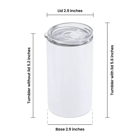 Makerflo 14 oz Skinny Sublimation Blank Tumbler with Lid and Straw - Pack of 25 | Craft-Ready for DIY Gifts & Personalization (Sublimation, Epoxy, UV DTF, Vinyl, and Laser Engraving) {3}